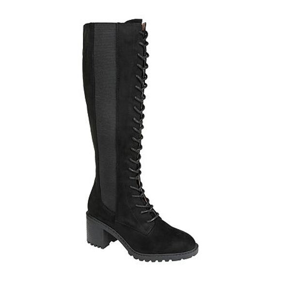 Taupe  Journee Collection Women's Jenicca Lace Up Boots Size 6.5 Black NWT - Picture 1 of 5